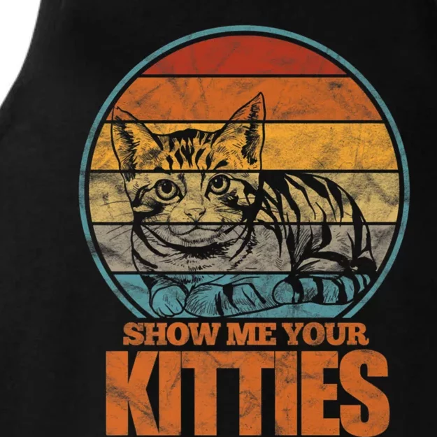 Show Me Your Kitties Funny Cat Lover Premium Ladies Tri-Blend Wicking Tank