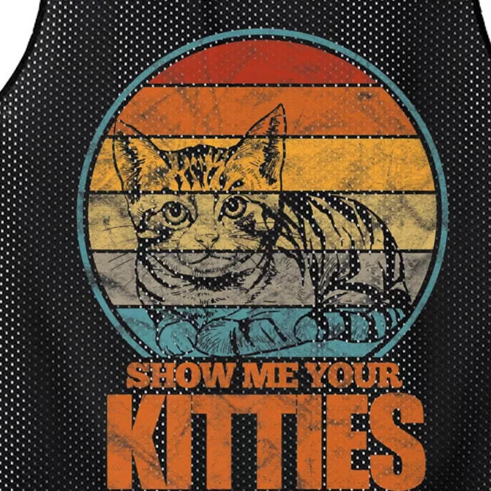 Show Me Your Kitties Funny Cat Lover Premium Mesh Reversible Basketball Jersey Tank