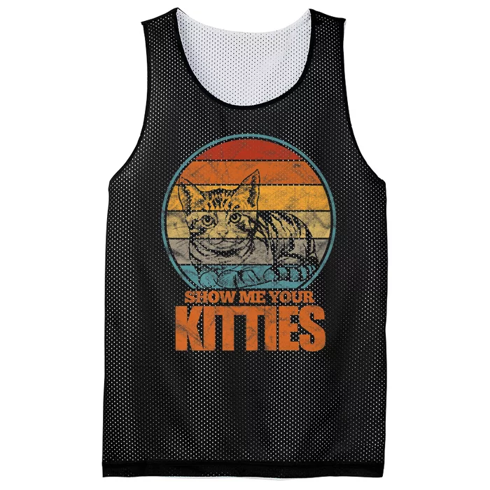 Show Me Your Kitties Funny Cat Lover Premium Mesh Reversible Basketball Jersey Tank