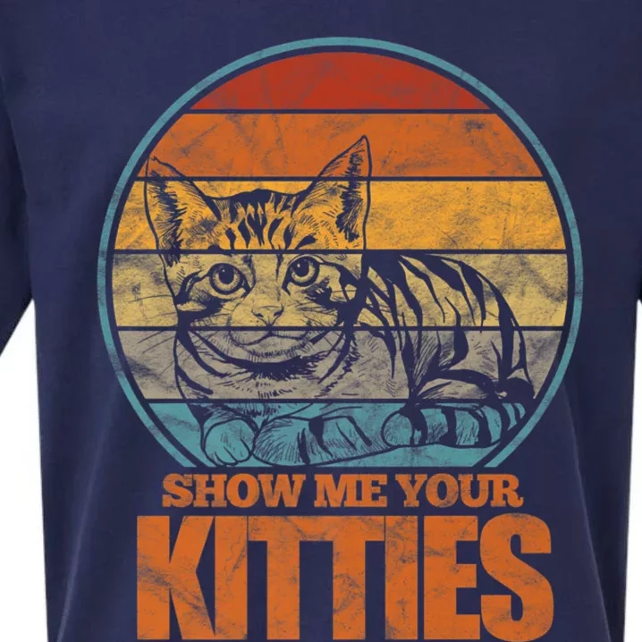 Show Me Your Kitties Funny Cat Lover Premium Sueded Cloud Jersey T-Shirt