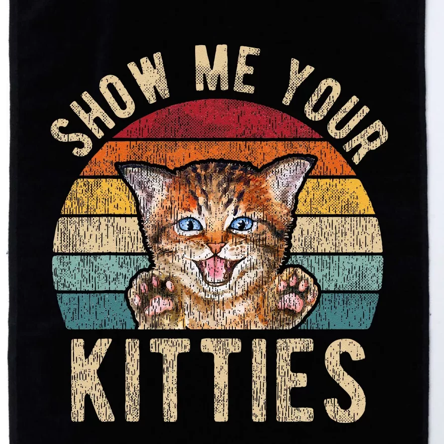 Show Me Your Kitties Funny Pun Kitten Cat Lover Platinum Collection Golf Towel