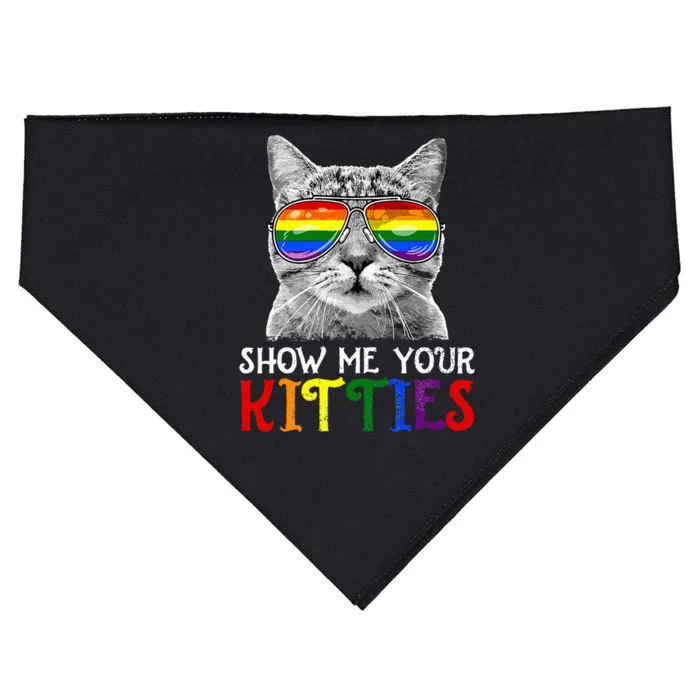 Show Me Your Kitties Proud Ally Cat Lover Lgbt G.A.Y Pride USA-Made Doggie Bandana