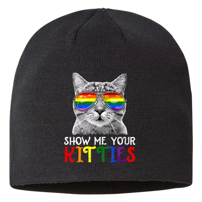 Show Me Your Kitties Proud Ally Cat Lover Lgbt G.A.Y Pride 8 1/2in Sustainable Knit Beanie