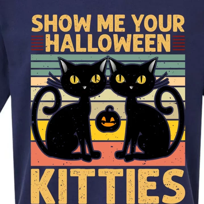 Show Me Your Halloween Kitties Halloween Black Cat Meme Cool Gift Sueded Cloud Jersey T-Shirt