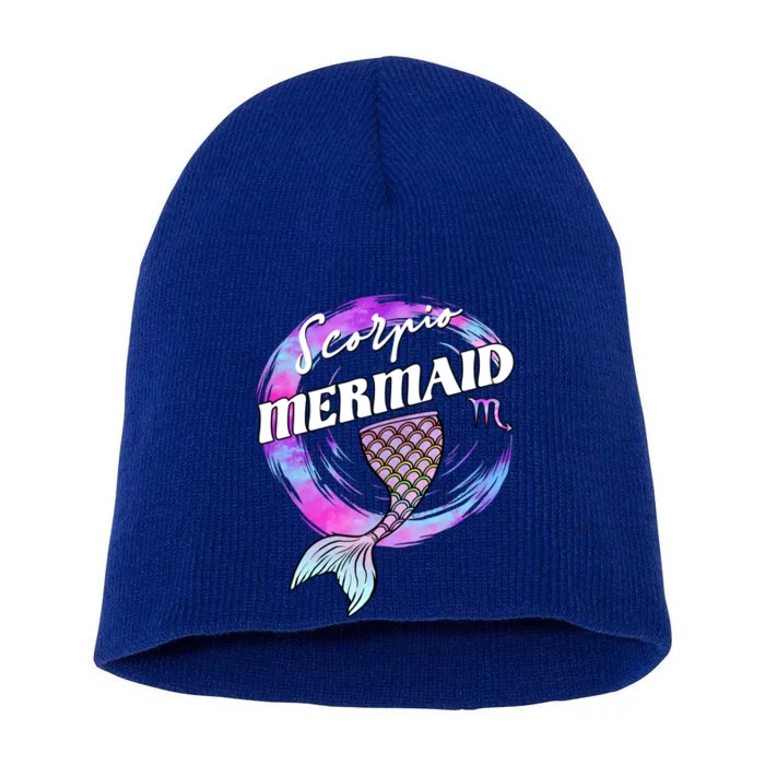 Scorpio Mermaid Zodiac Sign With Mermaid Tail Gift Short Acrylic Beanie