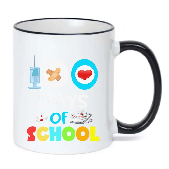 School Nurse 100 Days Of School Gift Teacher Student Nursing Black Color Changing Mug