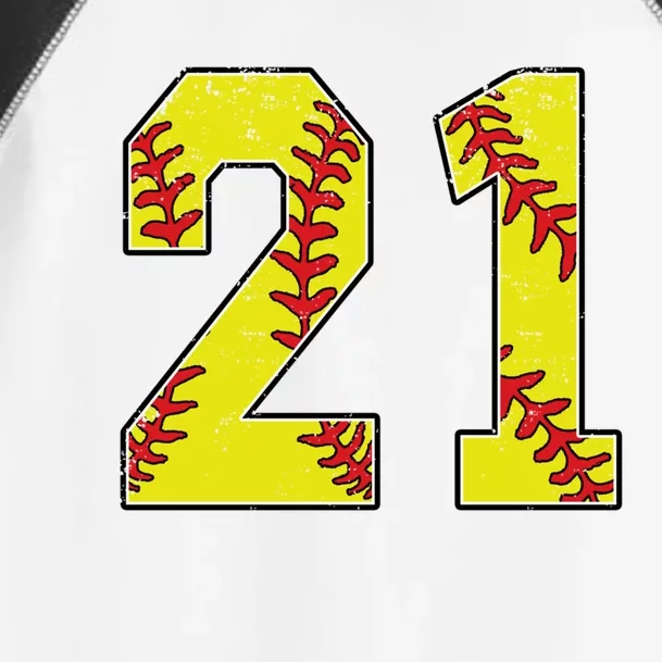 Softball Number 21 Mom Dad Show Support Favorite Player Great Gift Toddler Fine Jersey T-Shirt