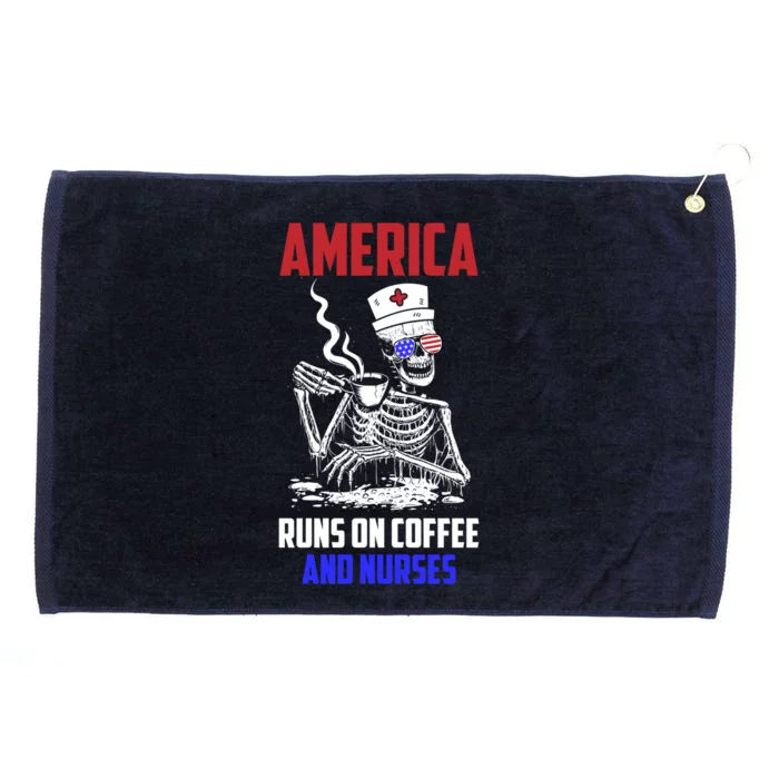 Skeleton Nurse 4th Of July Skull Ing Coffee Mdwife Gift Grommeted Golf Towel