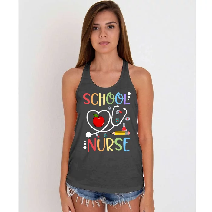 School Nurse Appreciation Nursing Nurse Day & Nurse Week Women's Knotted Racerback Tank