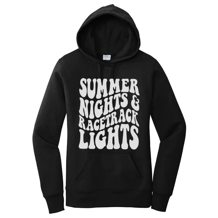 Summer Nights And Race Track Lights Women's Pullover Hoodie