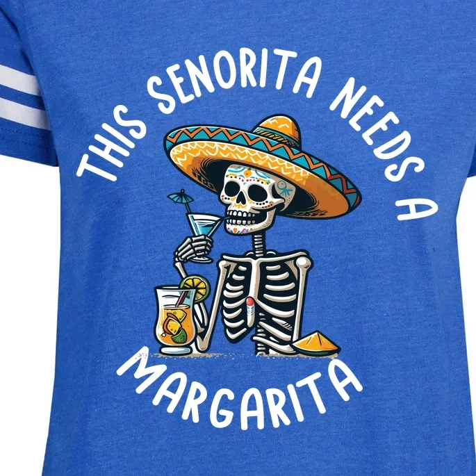 Senorita Needs A Margarita Cinco De Mayo Celebration Enza Ladies Jersey Football T-Shirt