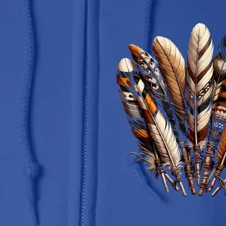 Southwest Native American Indian Feather Full Zip Hoodie