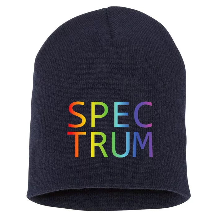 Spectrum Neurodiversity Autism Awareness Empowerment Rainbow Short Acrylic Beanie