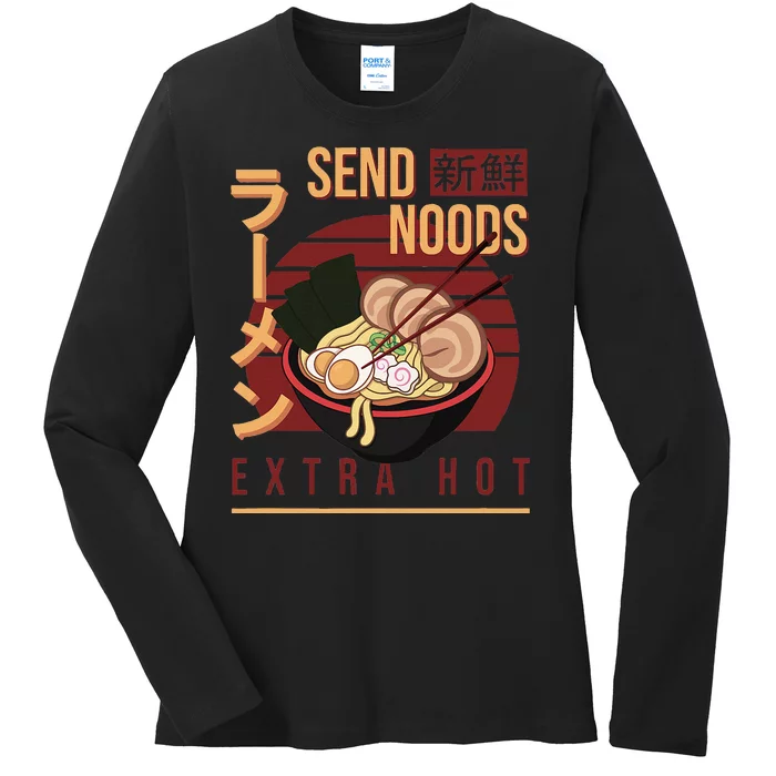 Send Noods Anime Pho Cup Ra Soup Noodles Bowl Send Noods Ladies Long Sleeve Shirt