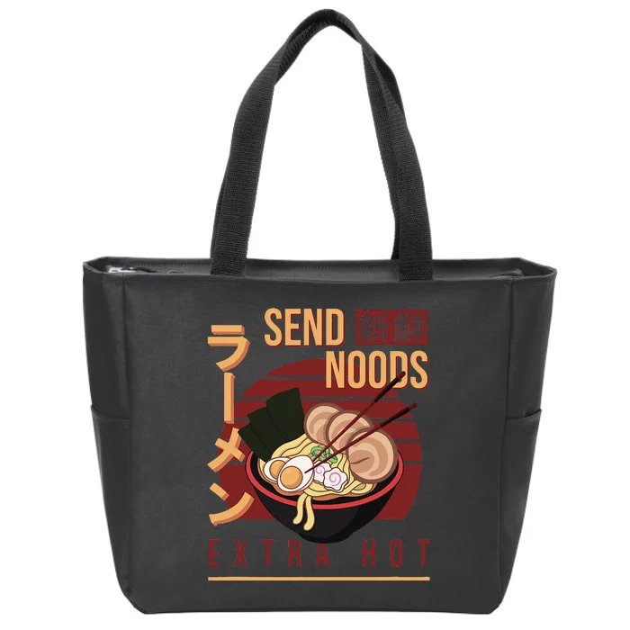 Send Noods Anime Pho Cup Ra Soup Noodles Bowl Send Noods Zip Tote Bag