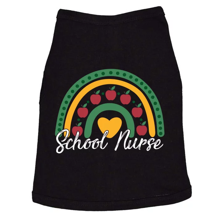 School Nurse Apple Rainbow Heart Doggie Tank