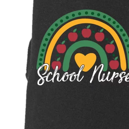 School Nurse Apple Rainbow Heart Doggie 3-End Fleece Hoodie