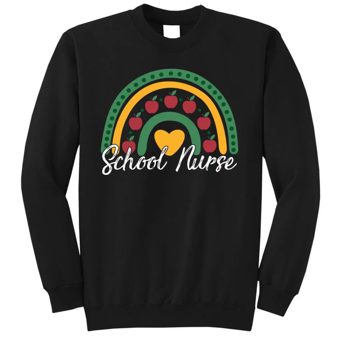 School Nurse Apple Rainbow Heart Sweatshirt