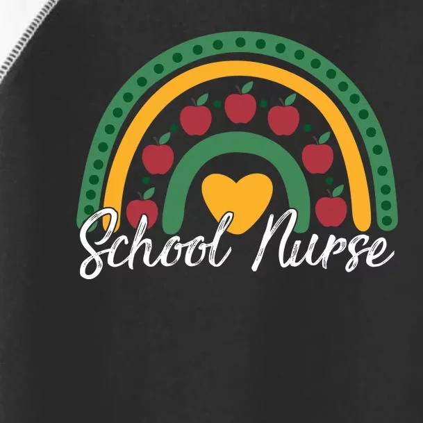 School Nurse Apple Rainbow Heart Toddler Fine Jersey T-Shirt