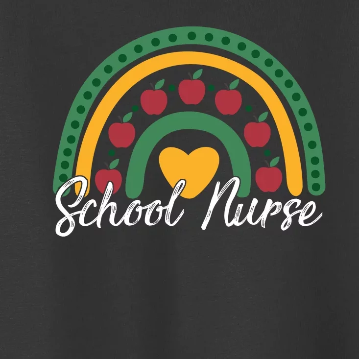 School Nurse Apple Rainbow Heart Toddler T-Shirt