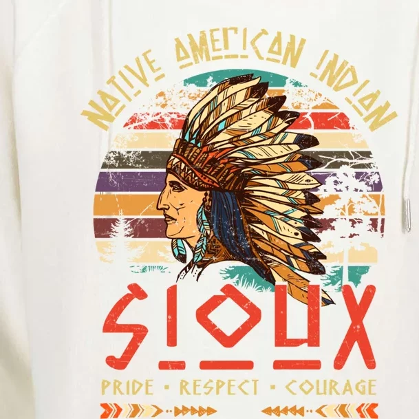 Sioux Native American Indian Pride Indigenous Tribe Cool Gift Womens Funnel Neck Pullover Hood