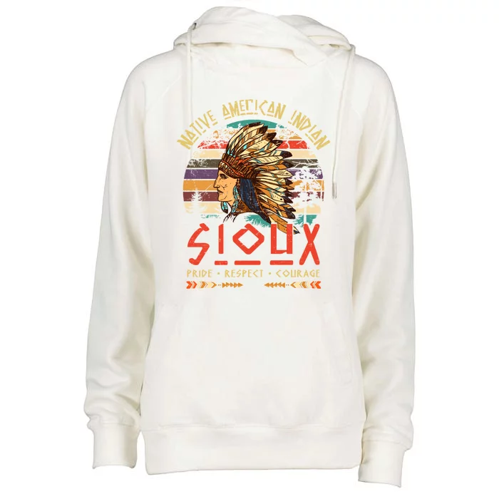 Sioux Native American Indian Pride Indigenous Tribe Cool Gift Womens Funnel Neck Pullover Hood