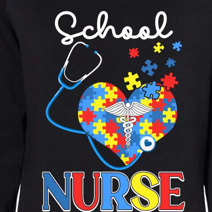 School Nurse Autism Day Love Heart Stethoscope Rn Nurse Mom Gift Womens California Wash Sweatshirt