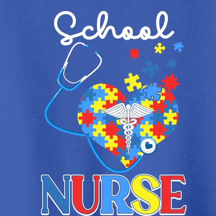 School Nurse Autism Day Love Heart Stethoscope Rn Nurse Mom Gift Toddler T-Shirt