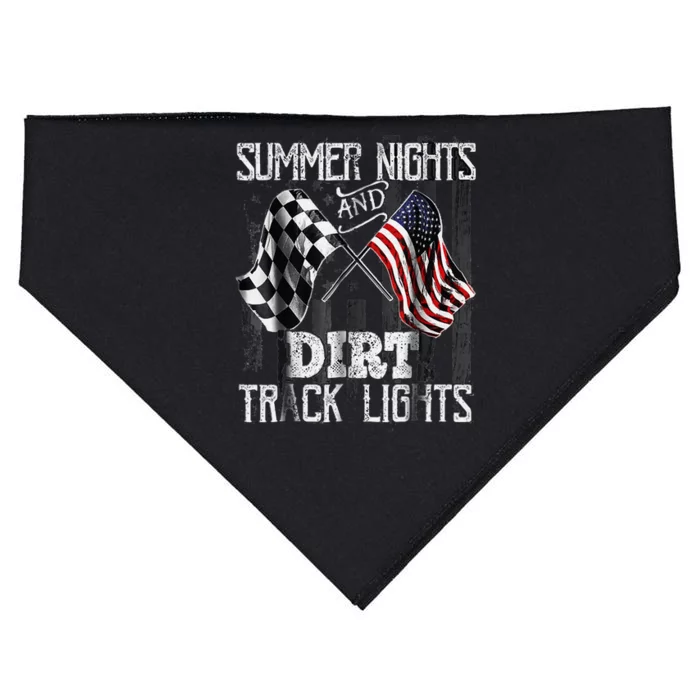 Summer Nights And Dirt Track Lights Sprint Car Racing USA-Made Doggie Bandana