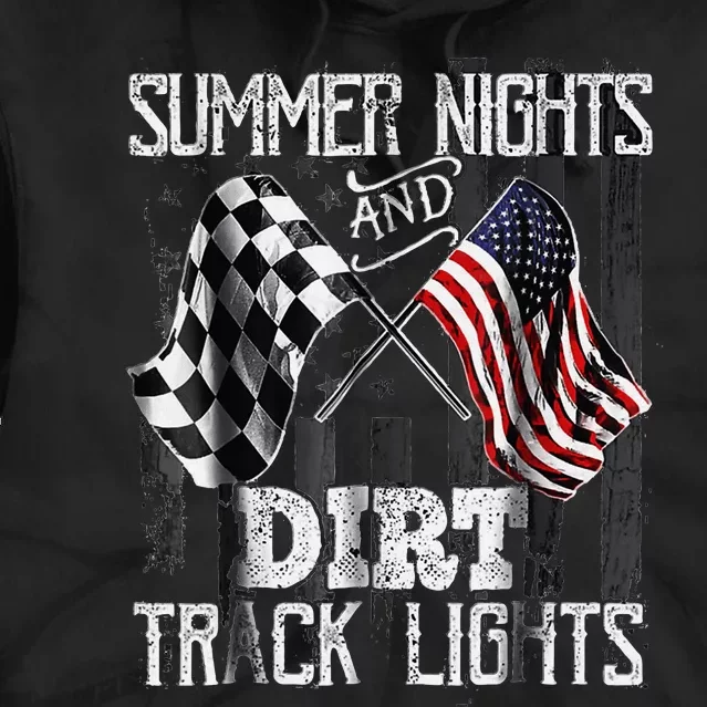 Summer Nights And Dirt Track Lights Sprint Car Racing Tie Dye Hoodie