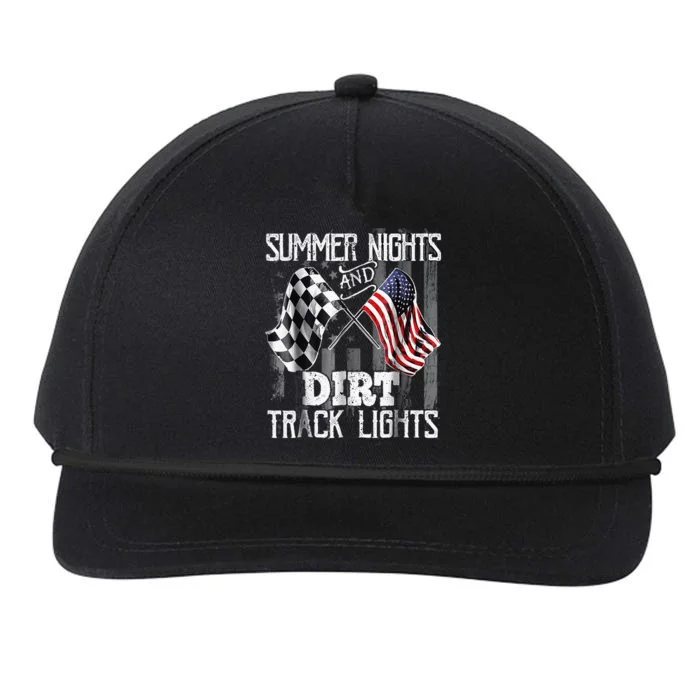 Summer Nights And Dirt Track Lights Sprint Car Racing Snapback Five-Panel Rope Hat