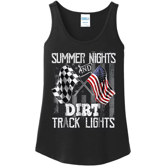 Summer Nights And Dirt Track Lights Sprint Car Racing Ladies Essential Tank