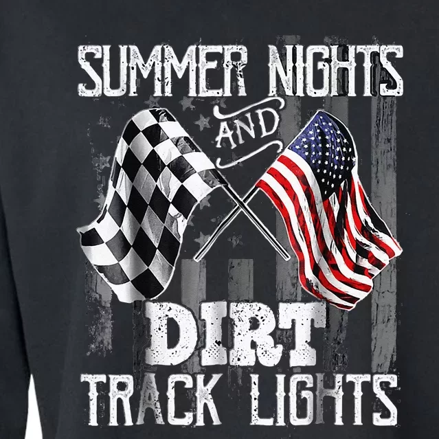 Summer Nights And Dirt Track Lights Sprint Car Racing Cropped Pullover Crew