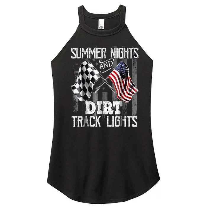 Summer Nights And Dirt Track Lights Sprint Car Racing Women’s Perfect Tri Rocker Tank