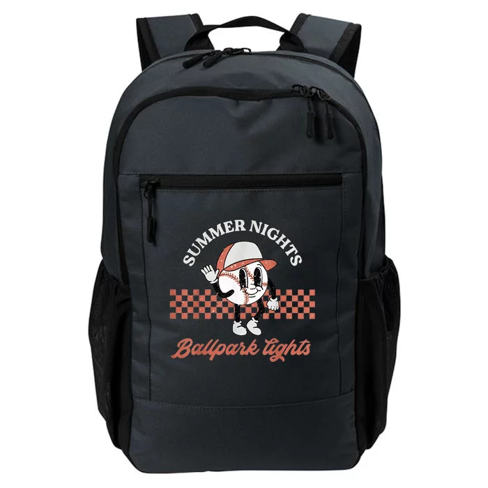 Summer Nights And Ballpark Lights Vintage Baseball Lover Daily Commute Backpack