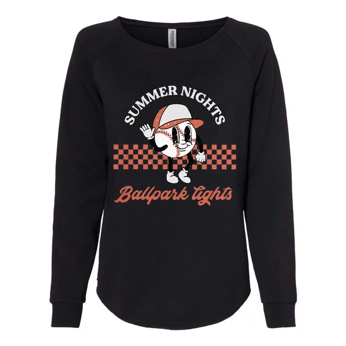 Summer Nights And Ballpark Lights funny Baseball Lover Womens California Wash Sweatshirt