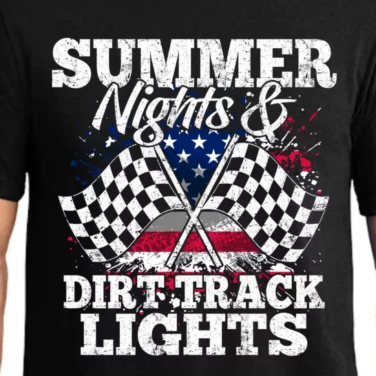 Summer Nights And Dirt Track Lights Meaningful Gift Racing Driver Funny Gift Fun Pajama Set