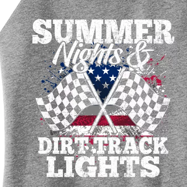 Summer Nights And Dirt Track Lights Racing Driver Funny Gift Cute Gift Women’s Perfect Tri Rocker Tank