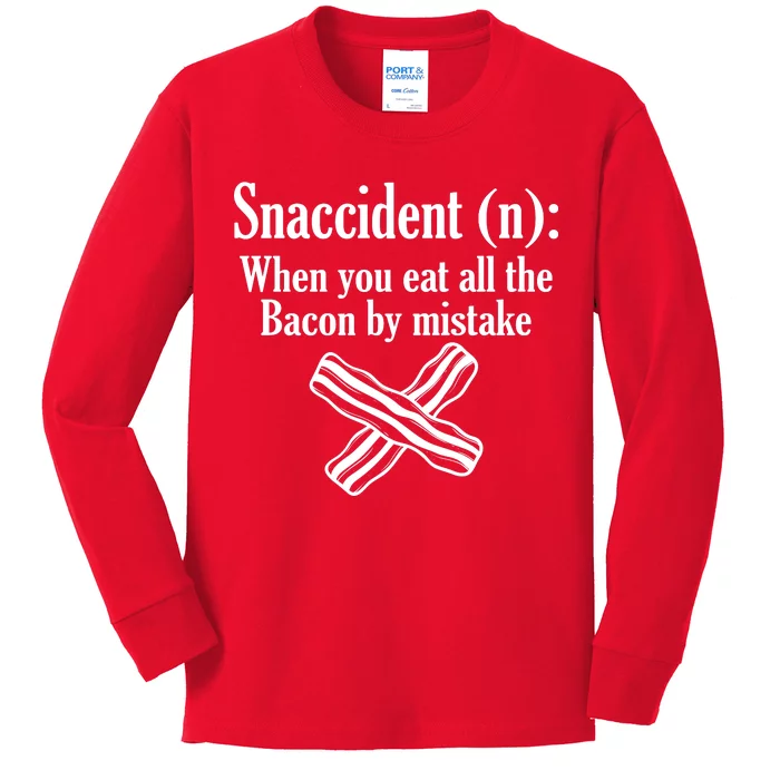 Snaccident Definition Bacon Kids Long Sleeve Shirt