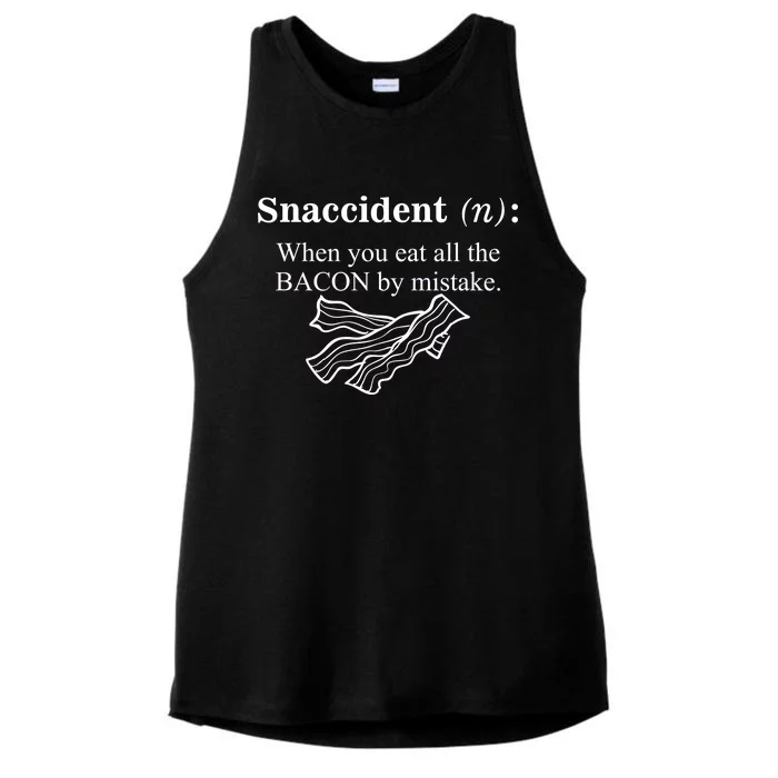 Snaccident Definition When You Eat All The Bacon Ladies Tri-Blend Wicking Tank