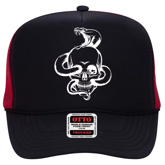 Snake Skull High Crown Mesh Trucker Hat