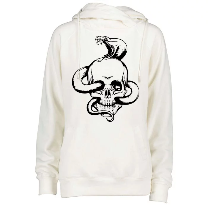 Snake Skull Womens Funnel Neck Pullover Hood