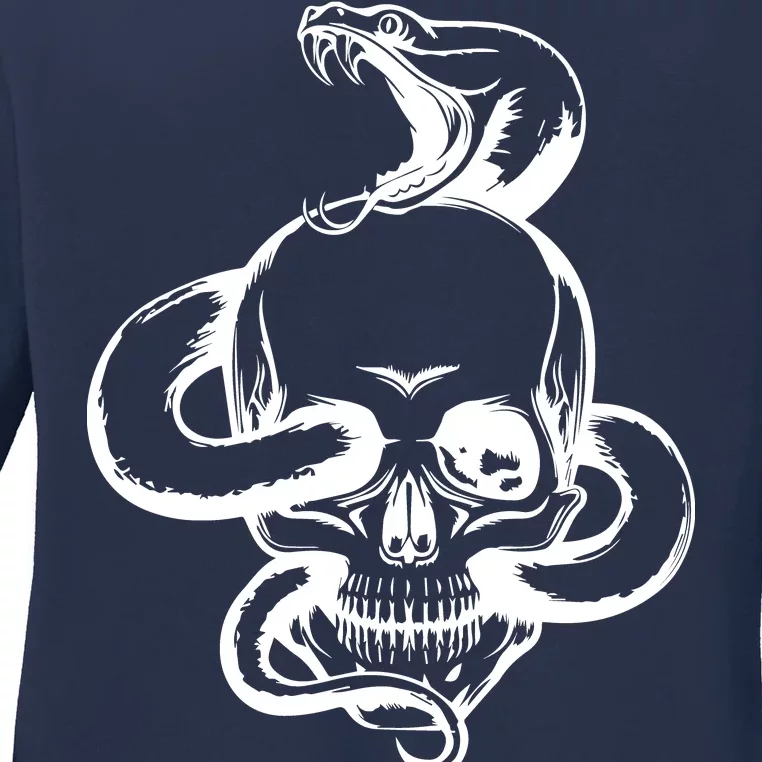 Snake Skull Ladies Long Sleeve Shirt