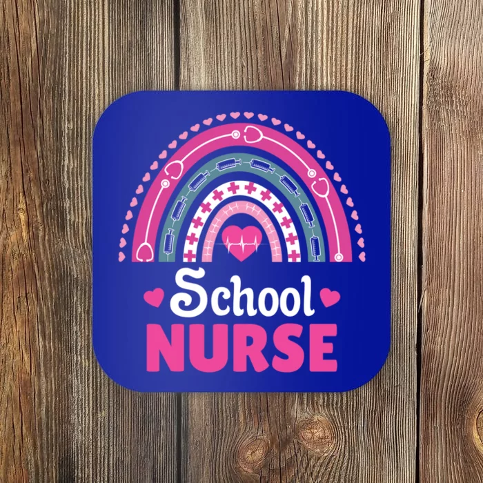 School Nurse Boho Rainbow Gift Coaster