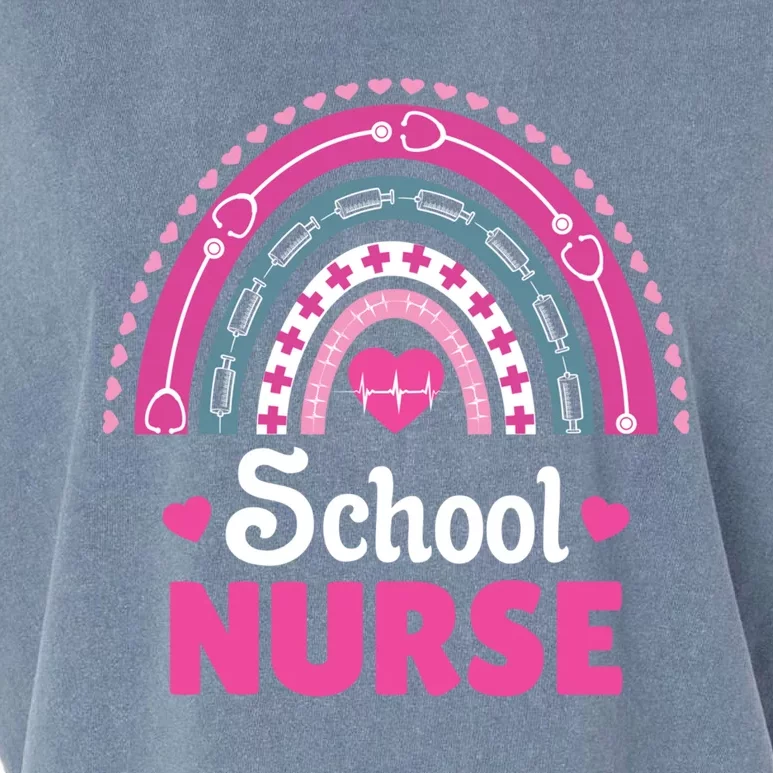 School Nurse Boho Rainbow Gift Garment-Dyed Women's Muscle Tee