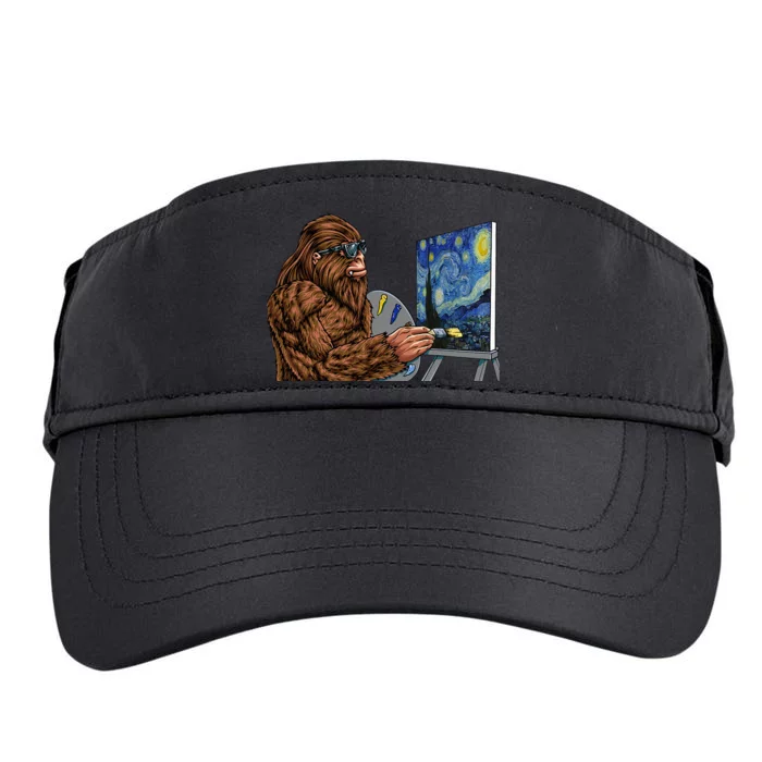 Starry Night Bigfoot Painting Funny Sasquatch Graphic Art Adult Drive Performance Visor