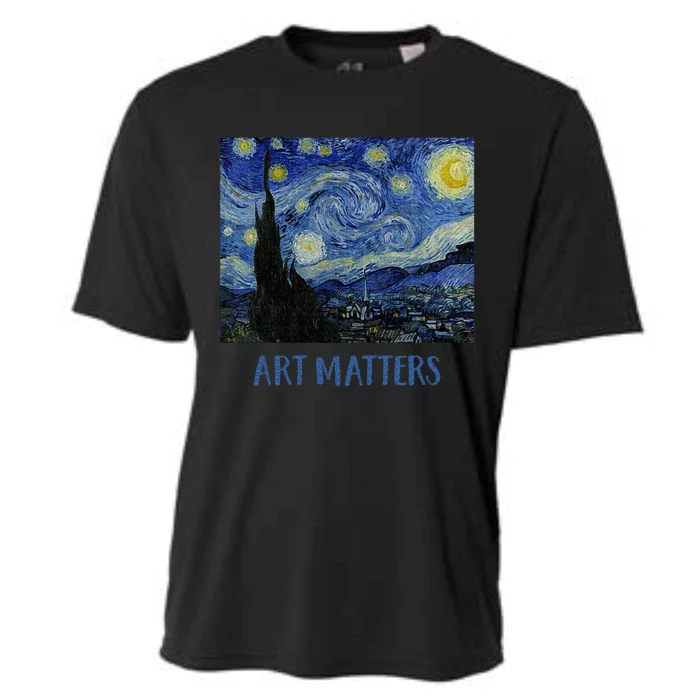 Starry Night By Vincent Van Gogh Art Matters Cooling Performance Crew T-Shirt