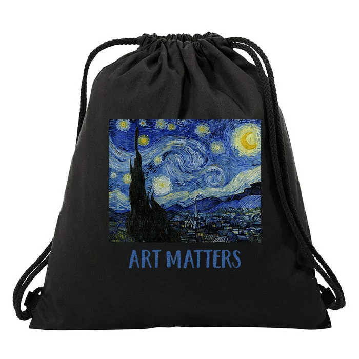 Starry Night By Vincent Van Gogh Art Matters Drawstring Bag