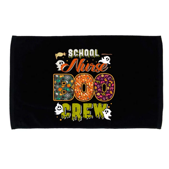 School Nurse Boo Crew Rn Squad Halloween Matching Fun Great Gift Microfiber Hand Towel