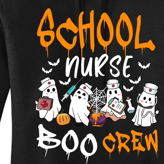 School Nurse Boo Crew Halloween School Nurse Costume Women's Pullover Hoodie